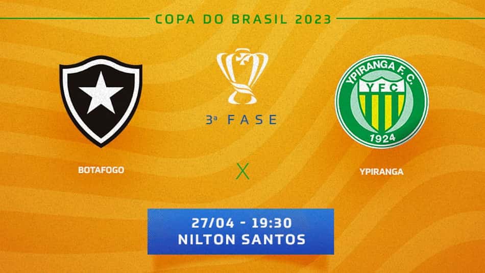 Botafogo x Ypiranga: onde assistir ao vivo, horário e prováveis escalações para partida da Copa do Brasil