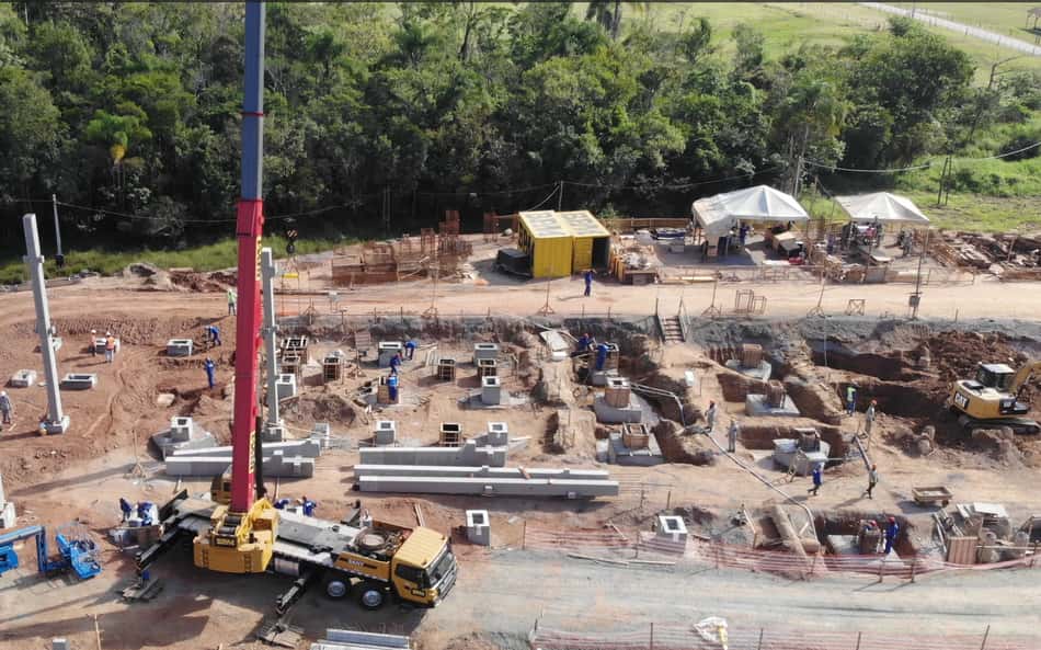 Clube catarinense inicia instalação de pré-moldados de estádio