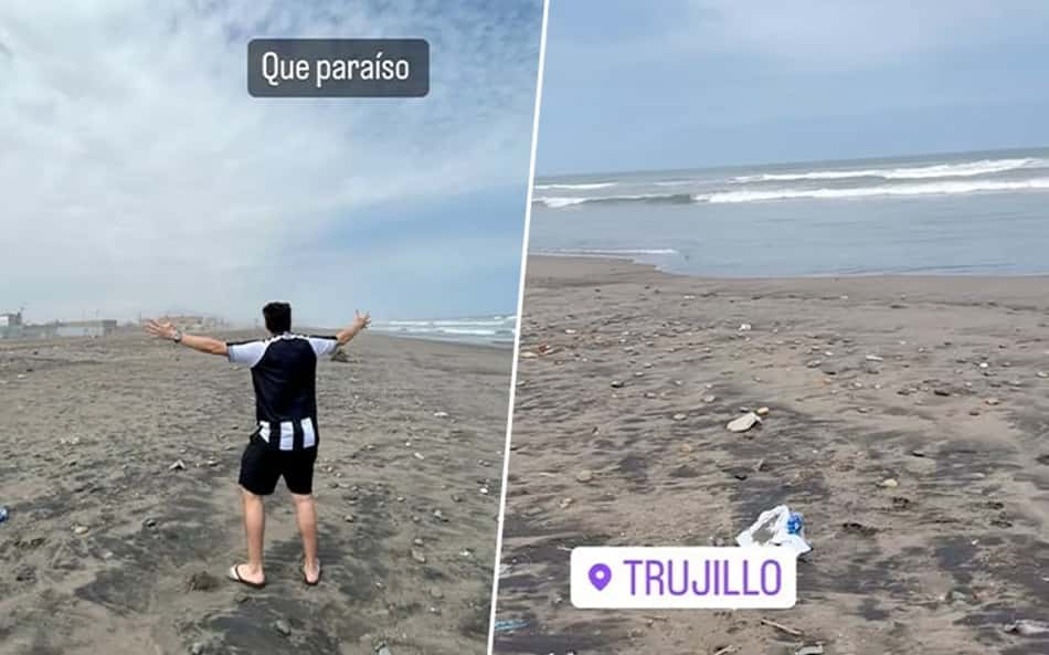 Influenciador botafoguense se surpreende com praia no Peru: 'Cenário de guerra'