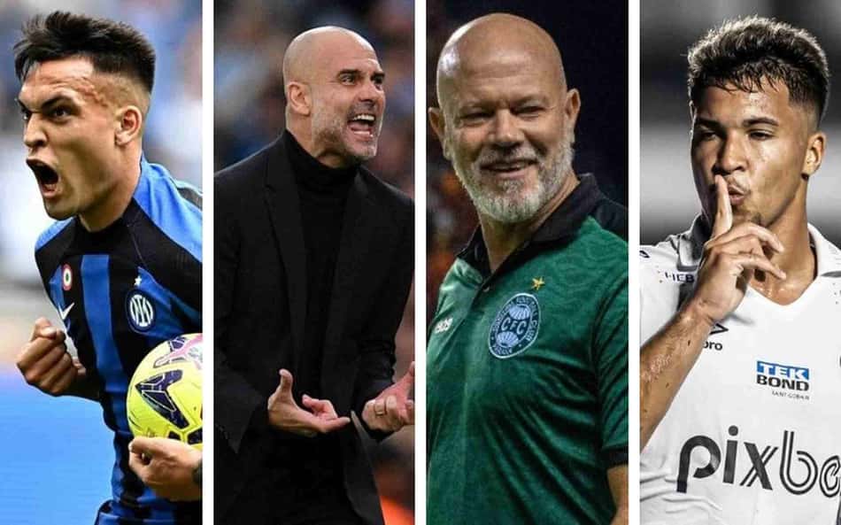 Montagem - Coritiba x Santos e final da Champions