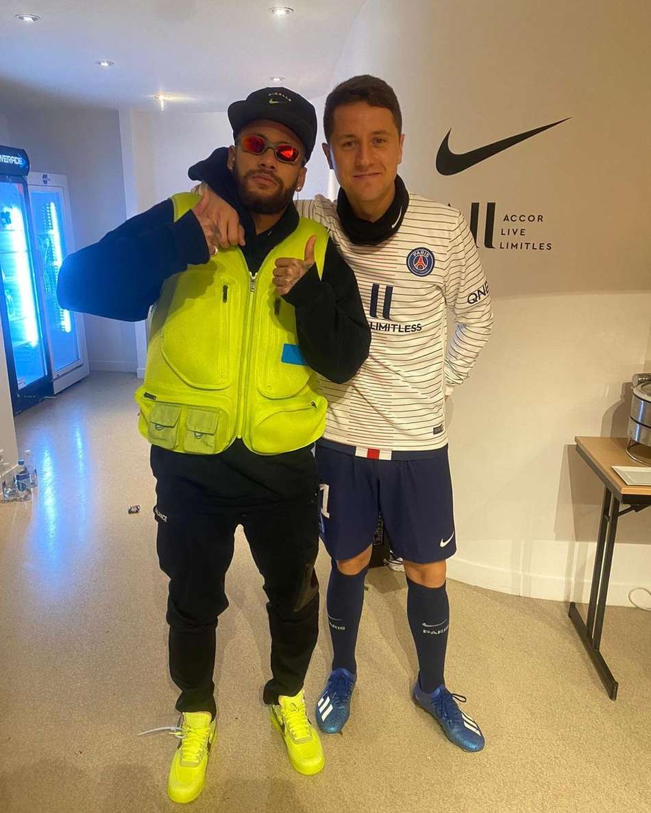 Neymar e Ander Herrera nos tempos de PSG