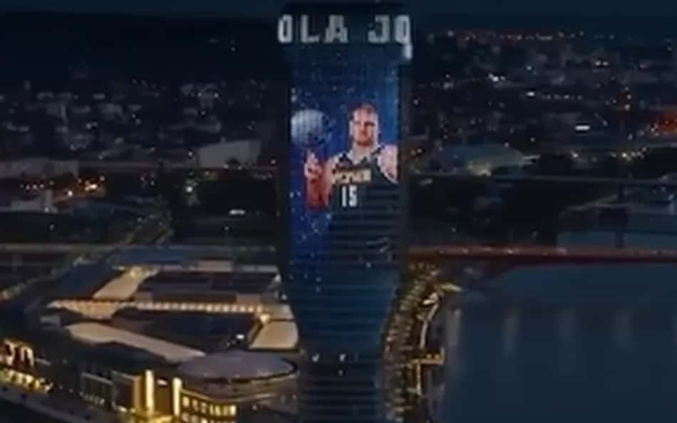 Nikola Jokic é homenageado em prédio cartão postal da Sérvia; confira