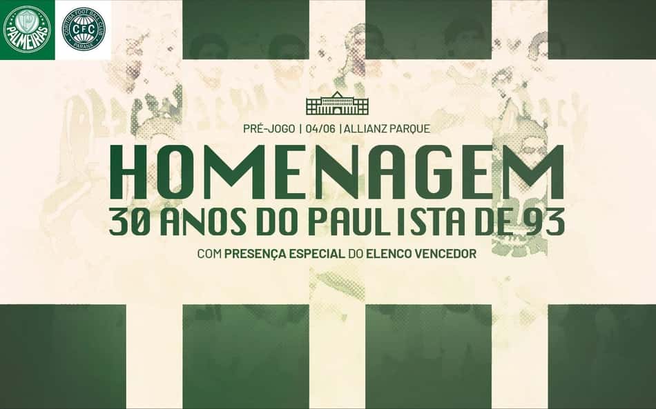 Palmeiras anuncia que prestará homenagem ao elenco campeão paulista de 1993