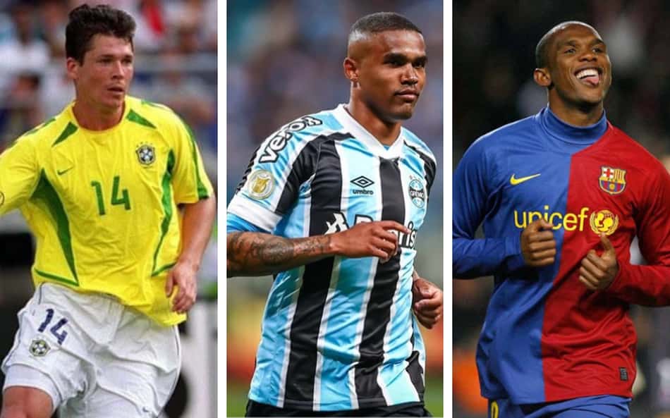 Anderson Polga, Douglas Costa e Samuel Eto