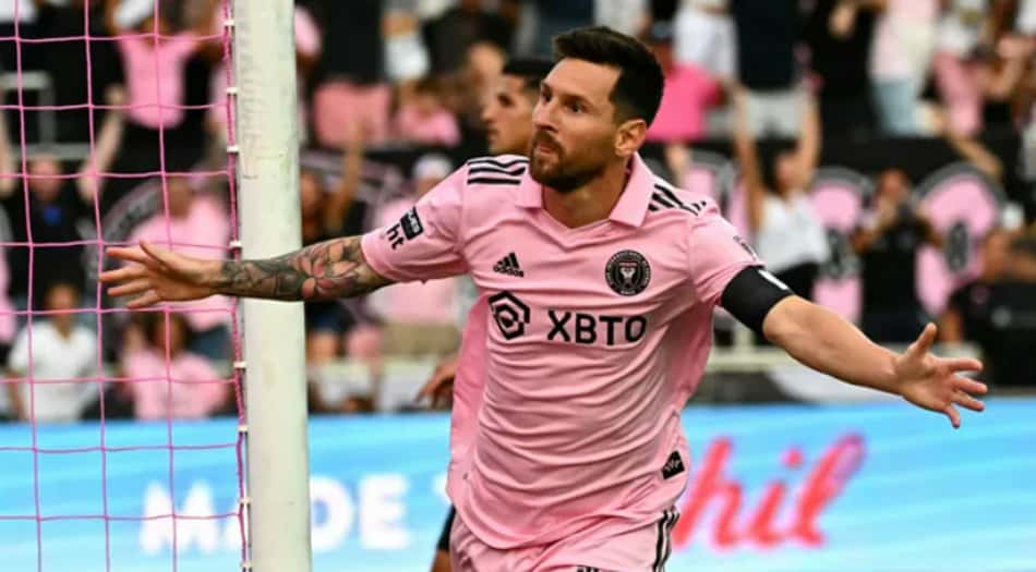 Messi comemoração Inter Miami x Atlanta United (Foto Chandan Khanna AFP)