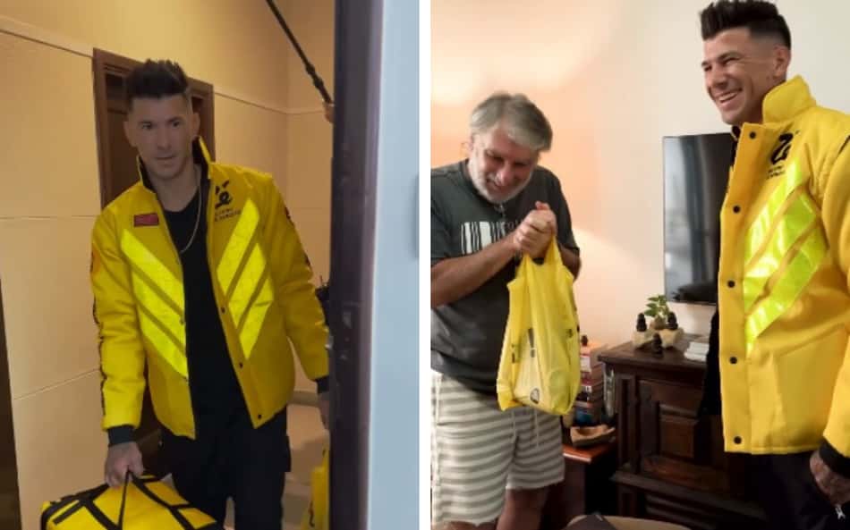Influenciador faz a alegria do pai ao receber Victor Cuesta em casa para assistir ao jogo do Botafogo; veja