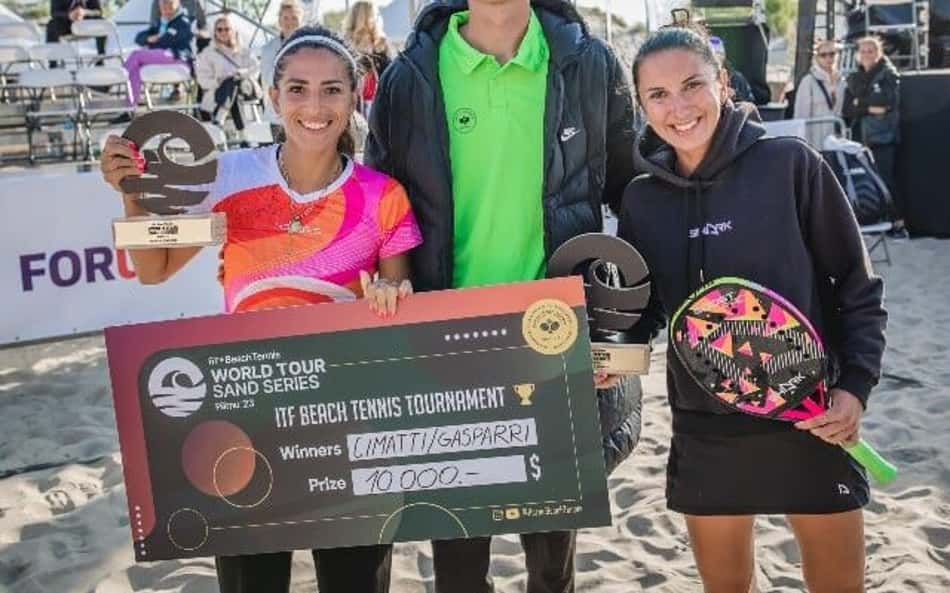Atleta do Arena Nacional, Sofia Cimatti é campeã no Sand Series de Parnu com Gasparri