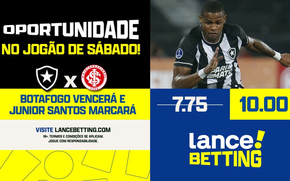 !Odds turbinadas do Fogão! Fature com Júnior Santos neste sábado: aposte R$10 receba R$ 100