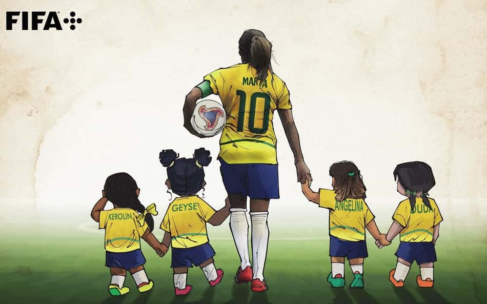 Fifa homenageia 'professora' Marta com arte emocionante; veja na íntegra