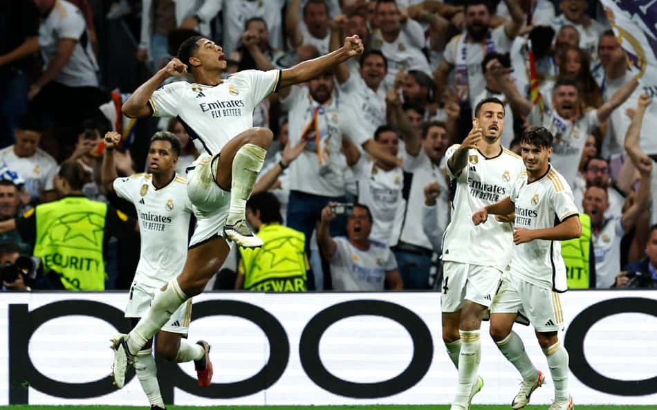Bellingham marca no fim, e Real Madrid vence Union Berlin na abertura da Champions League