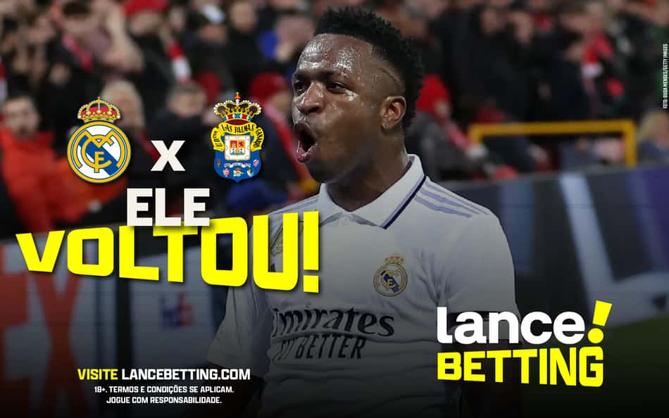 Bienvenido! Aposte R$10 e ganhe mais de R$20 com o Real Madrid na volta de Vini Jr!