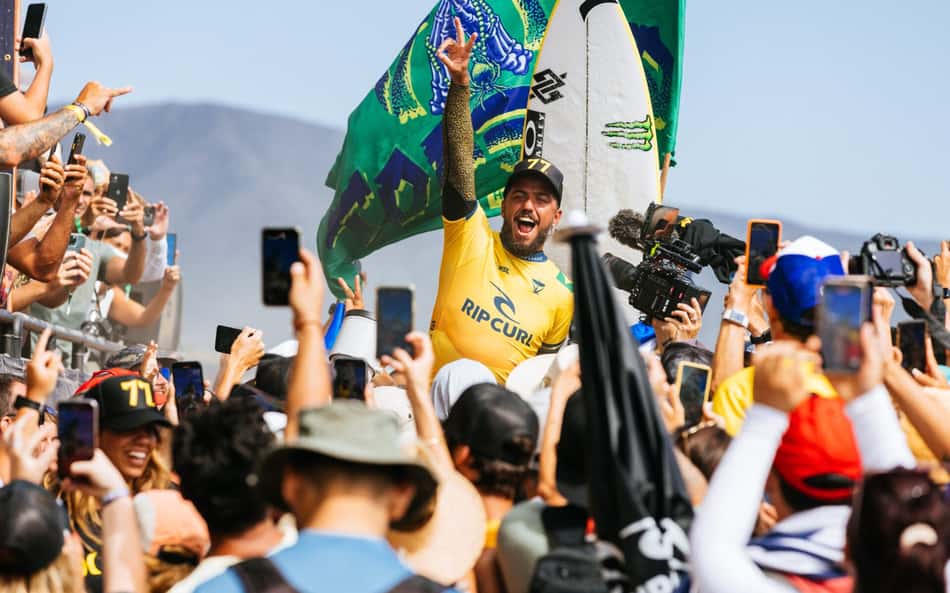 Rip Curl WSL Finals - Filipe Toledo comemora o título mundial