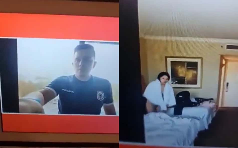 Jornalista esportivo exibe sem querer suposta ‘amante’ em quarto de hotel