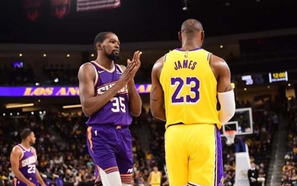 Em reencontro de LeBron e Durant, Suns domina o Lakers