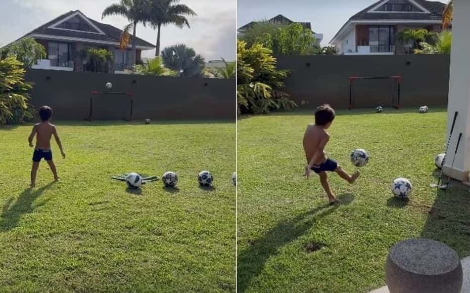 VÍDEO: filho de Cano, Lorenzo treina finalização e aproveitamento chama a atenção
