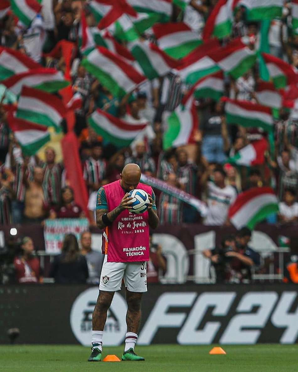 Felipe Melo na final da Libertadores com o Fluminense (Foto: LUCAS MERÇON / FLUMINENSE F.C)