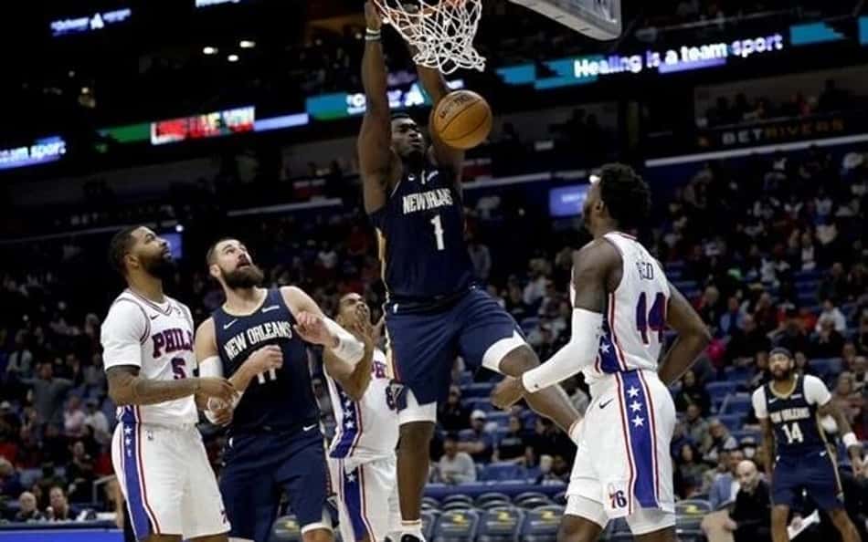 Pelicans bate 76ers com jogo perfeito de Zion Williamson