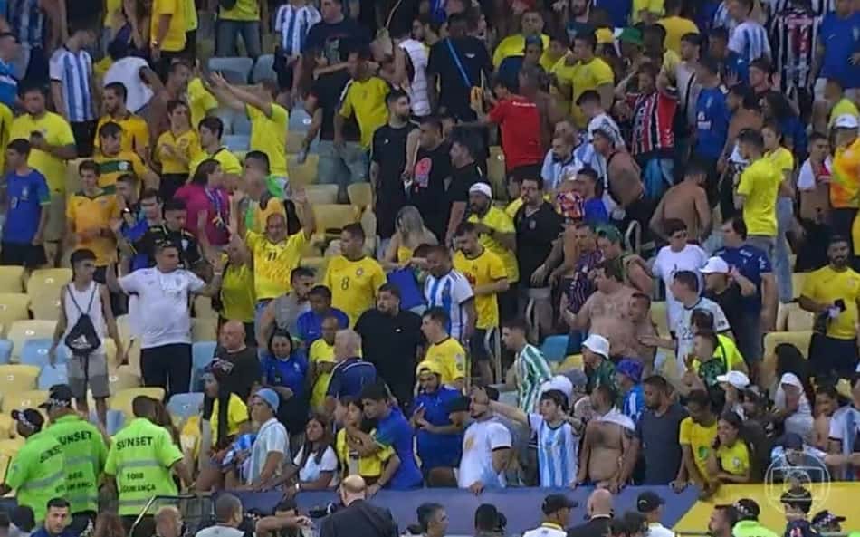 Torcedores de Brasil e Argentina brigam antes da bola rolar no Maracanã; veja