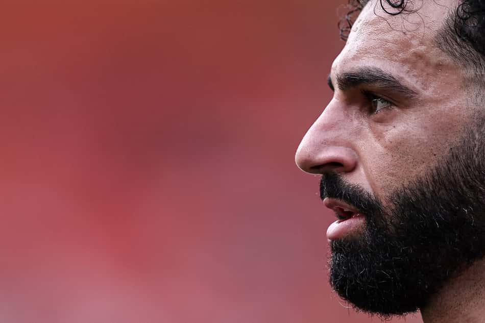 Mohamed Salah reage durante partida pela seleção do Egito (Foto: Franck Fife/AFP)