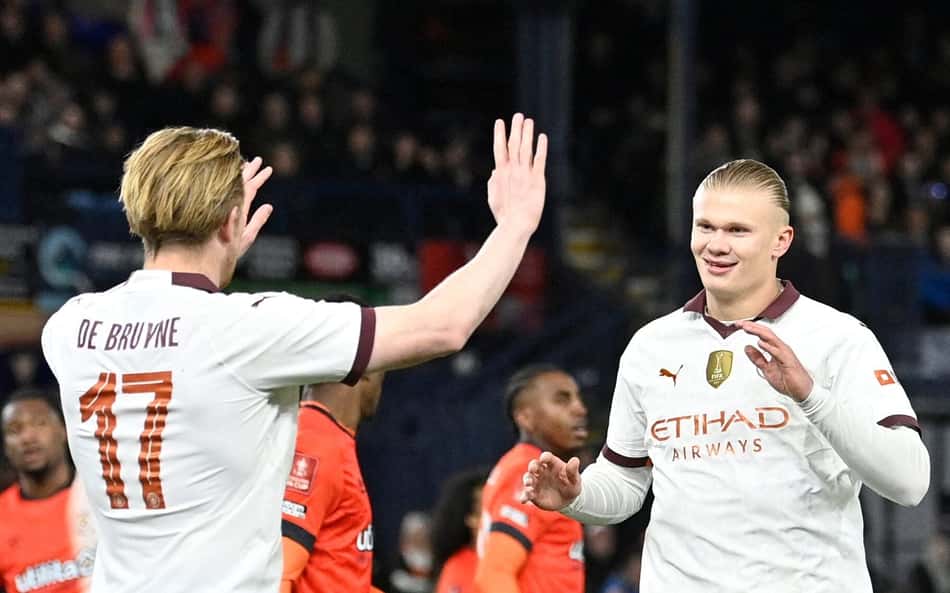 De Bruyne e Haaland massacram Luton Town, e Manchester City avança na Copa da Inglaterra; veja os gols do jogo