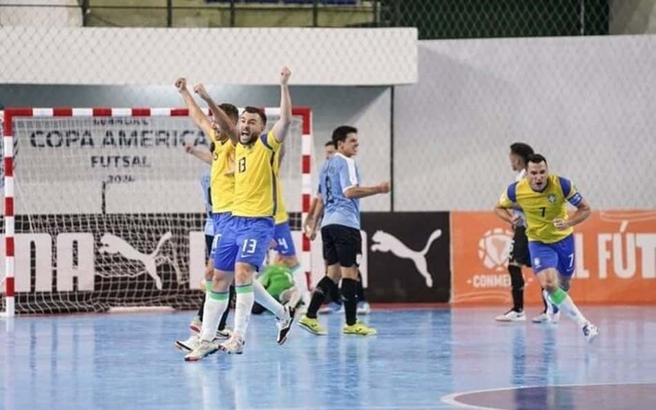 Brasil goleia Uruguai e mantém 100% de aproveitamento na Copa América de Futsal