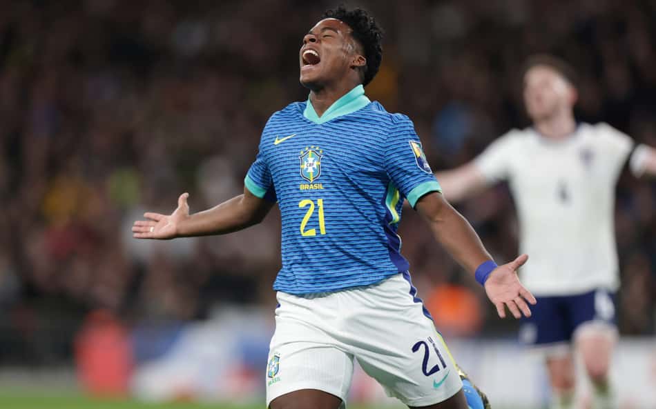 Endrick marca contra a Inglaterra e internet vai ao delirio: 'Novo Pelé'
