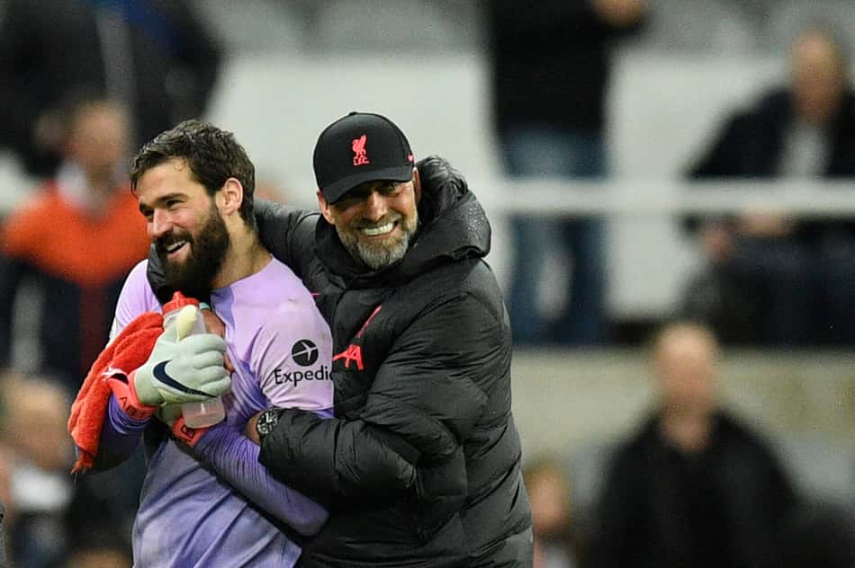 Alisson e Jurgen Klopp - Liverpool