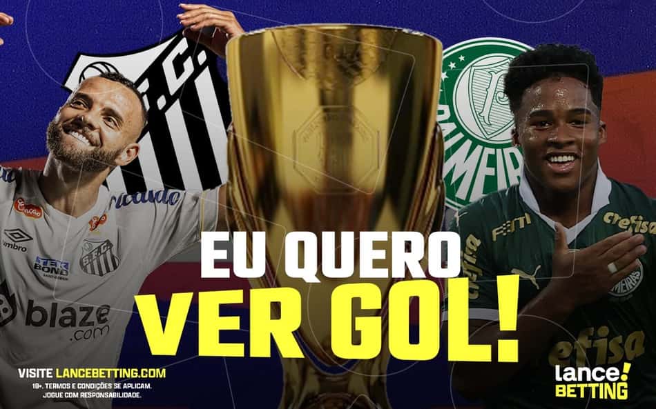 Ambos marcam! Aposte R$200 e leve mais de R$390 se Santos e Palmeiras balançarem as redes