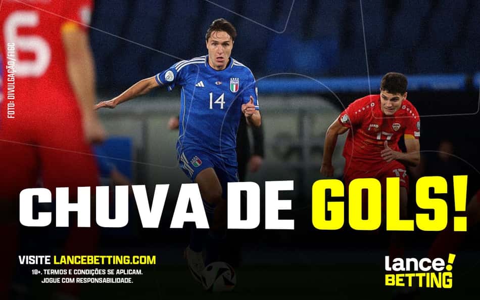 Mamma mia! Aposte R$100 e ganhe mais de R$210 se Equador x Itália tiver três gols ou mais!