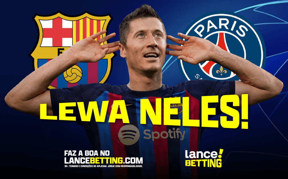 Aposte R$50 e fature R$263 se Lewandowski abrir o placar para o Barcelona contra o PSG