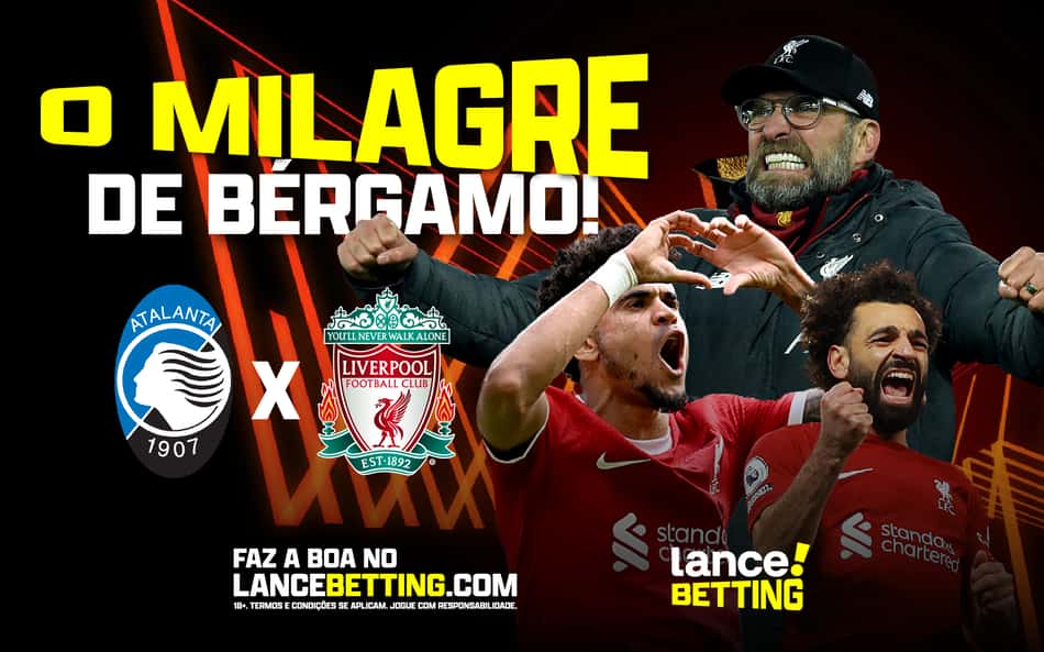 Milagre de Bérgamo! Aposte R$200 e ganhe R$958 se o Liverpool conseguir a classificação na Euro League