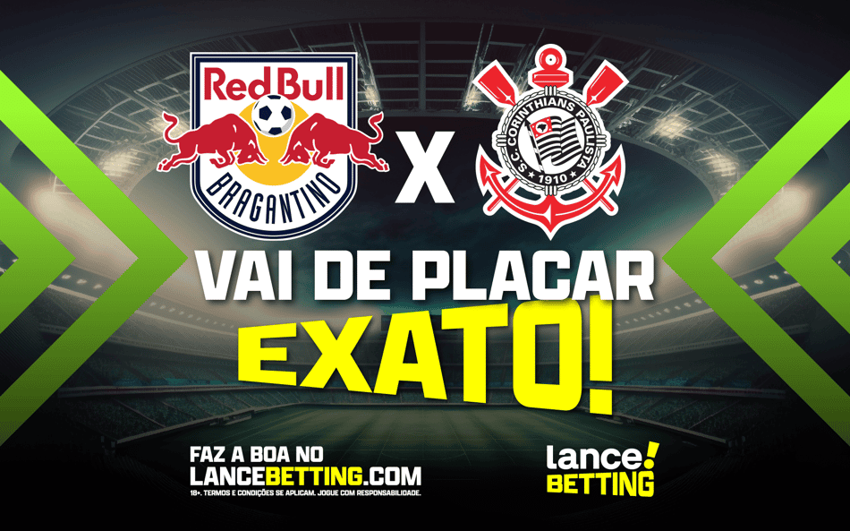 É o Braga! Aposte R$100 e ganhe R$505 se o Bragantino vencer o Corinthians por 1 a 0