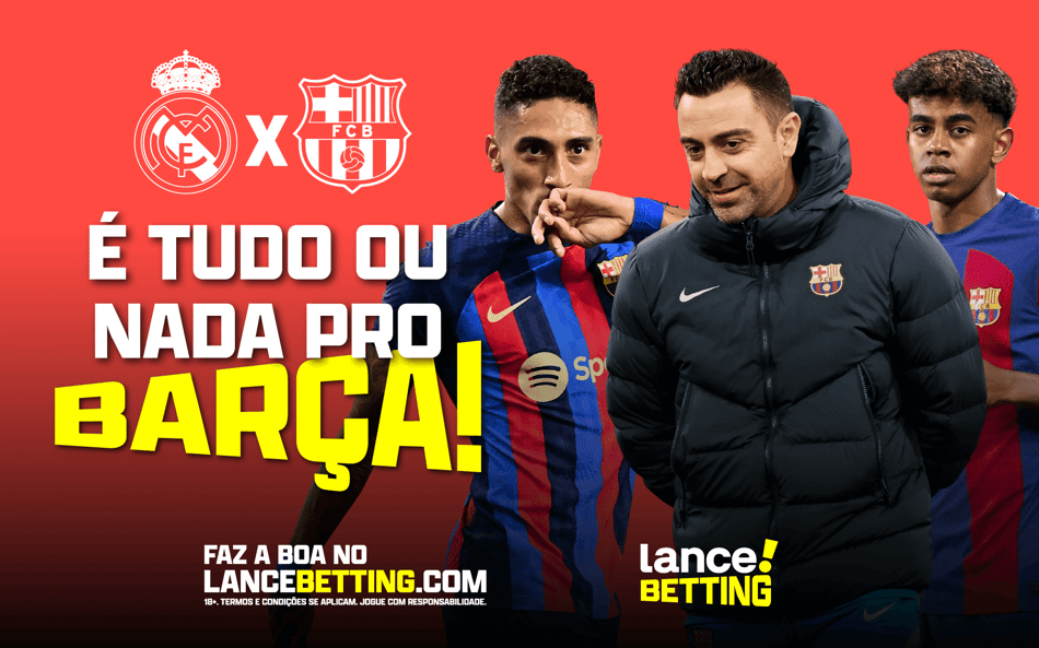 Tudo ou nada! Aposte R$100 e leve R$386 se o Barcelona vencer o Real Madrid