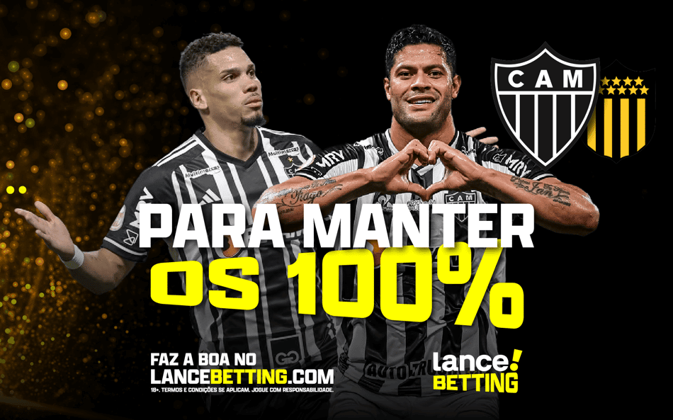 Placar exato! Aposte R$100 e ganhe R$745 se o Atlético-MG vencer o Peñarol por 2 a 1 pela Libertadores!