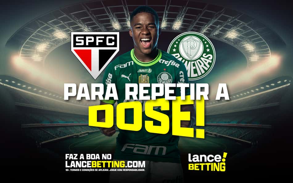 Para marcar! Aposte R$100 e leve R$392 com gol de Endrick em São Paulo x Palmeiras