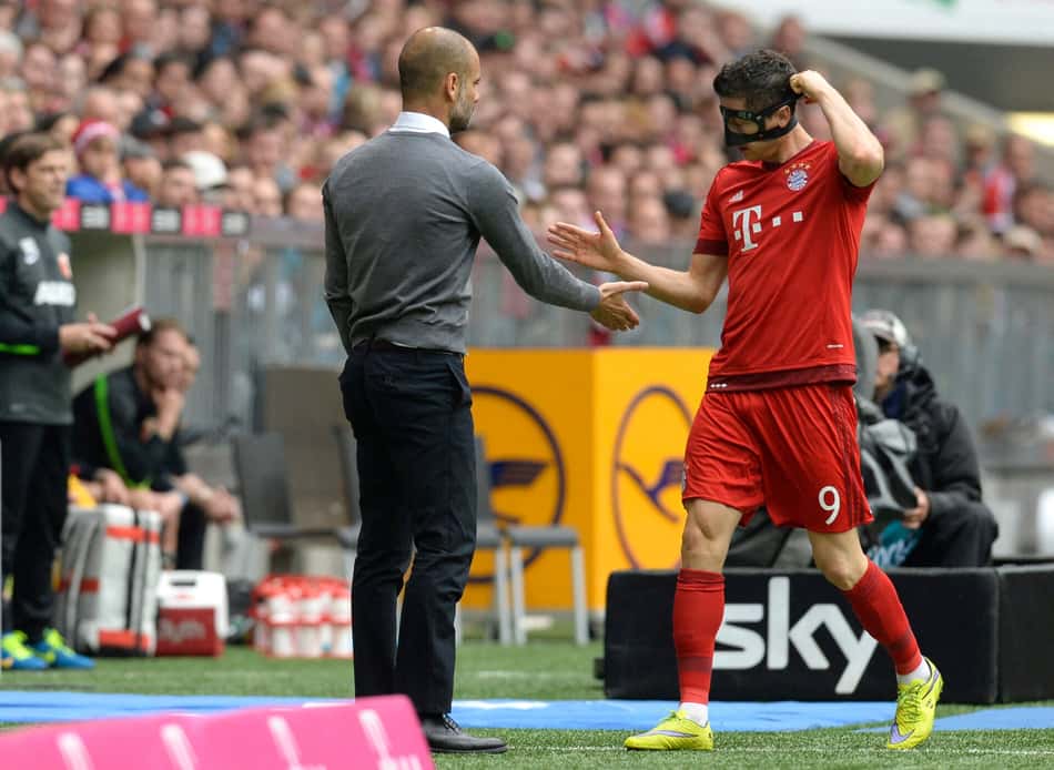 Lewandowski e Guardiola - Bayern de Munique
