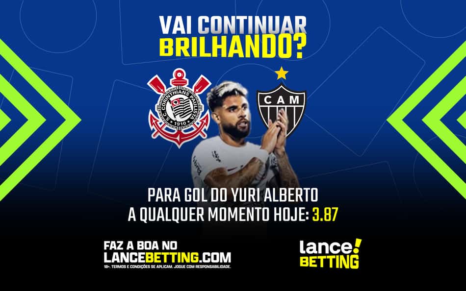 Vem na fezinha! Com R$100, você fatura R$387 para gol de Yuri Alberto a qualquer momento contra o Atlético-MG