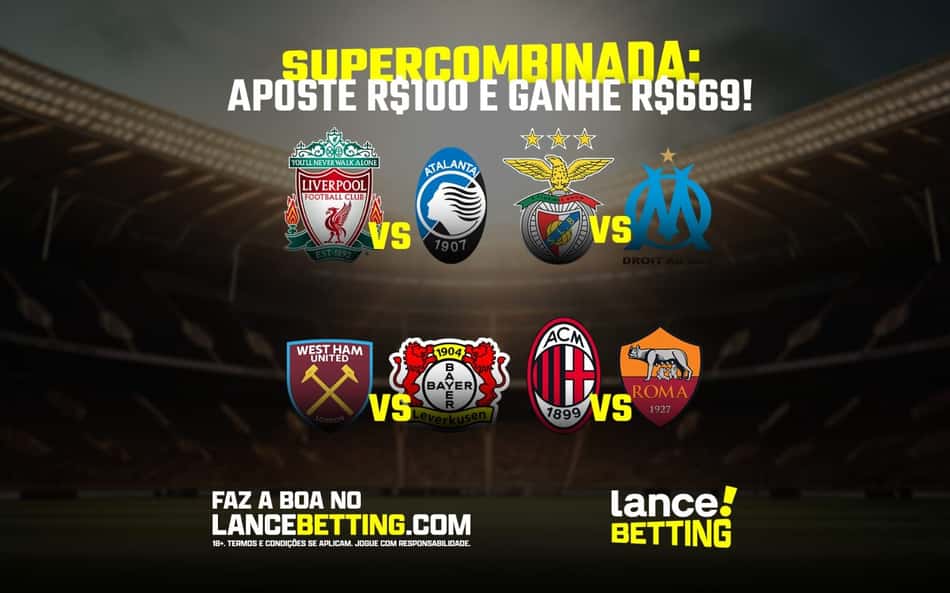 É Liga Europa! Aposte R$100 e ganhe R$699 com as vitórias dos mandantes