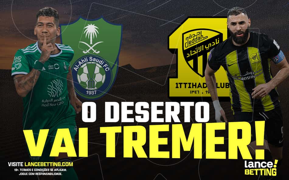 Jogo duro! Aposte R$200 e ganhe mais de R$700 se Al-Ahli x Al-Ittihad empatarem pelo Sauditão!