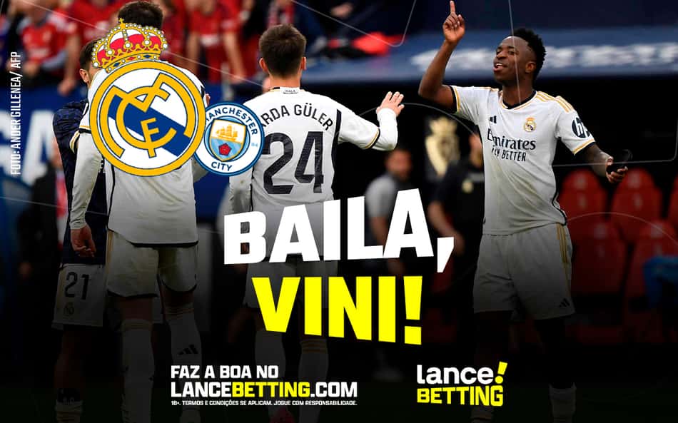 Vini neles! Aposte R$100 e ganhe mais de R$300 se Vinicius Jr. balançar as redes do City