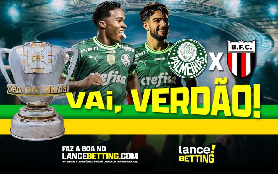 Vai, Verdão! Com R$50 você fatura R$112 se o Palmeiras vencer os dois tempos contra o Botafogo-SP