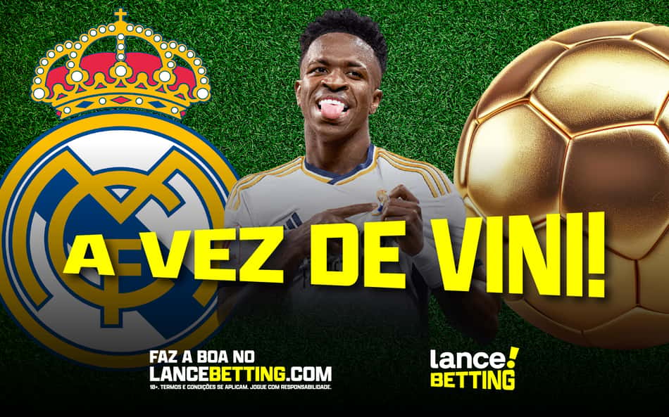 Aposte R$100 e fature R$220 no Lance! Betting para Vini Jr conquistar o prêmio Bola de Ouro