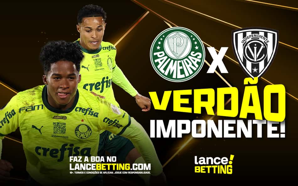 Aposte R$100 e receba R$306 se o Palmeiras vencer os dois tempos contra o Del Valle-EQU