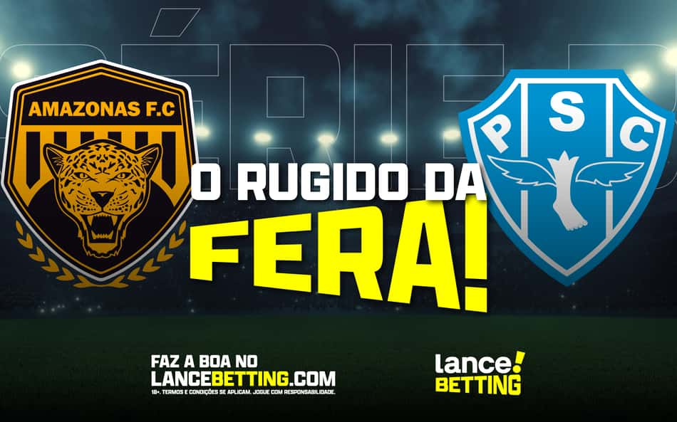 Oportunidade! Com R$200, você garante R$408 em uma vitória simples do Amazonas jogando em casa contra o Paysandu!