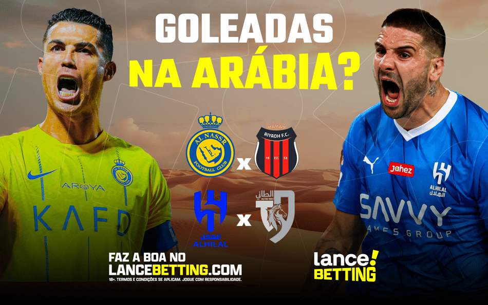 Goleadas na Arábia? Aposte R$100 e fature mais de R$520 se Al-Hilal e Al-Nassr vencerem seus jogos por mais de 3 gols de diferença!