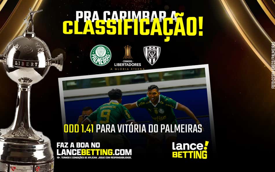 Avanti! Aposte R$100 e leve R$317 para ambos marcarem e Palmeiras vencer o Del Valle