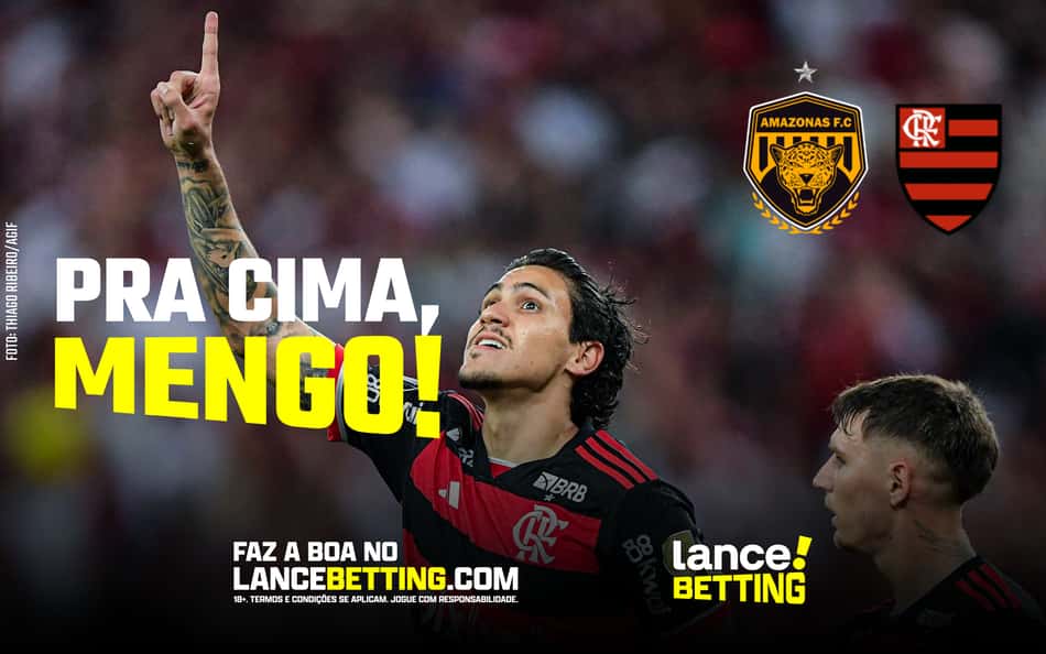 Aposte R$100 e garanta R$288 se o Flamengo vencer o Amazonas nos dois tempos pela Copa do Brasil