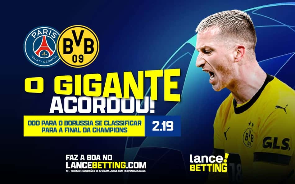 Borussia para se classificar! Com R$100, você fatura R$219 se o Dortmund for à final!