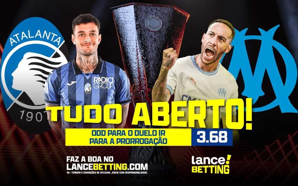 Equilíbrio em campo! Aposte R$100 e ganhe mais de R$350 se houver prorrogação em Atalanta x Marseille