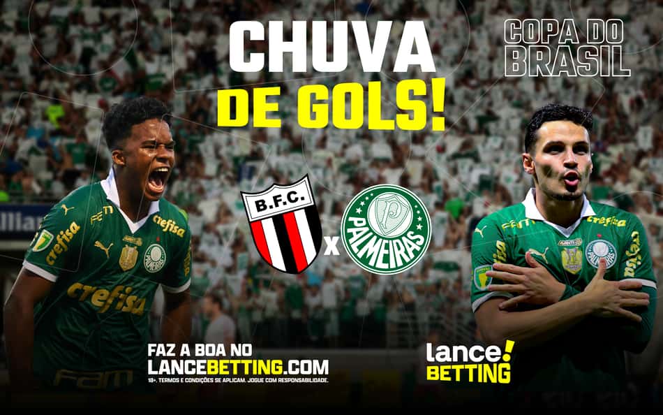 Aposte R$100 e garanta R$367 se Botafogo-SP x Palmeiras terminar com quatro gols ou mais na Copa do Brasil